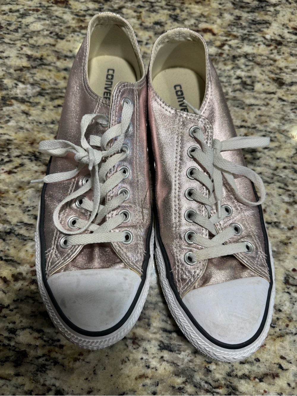 Converse Metallic Rose Gold Low Top Sneakers